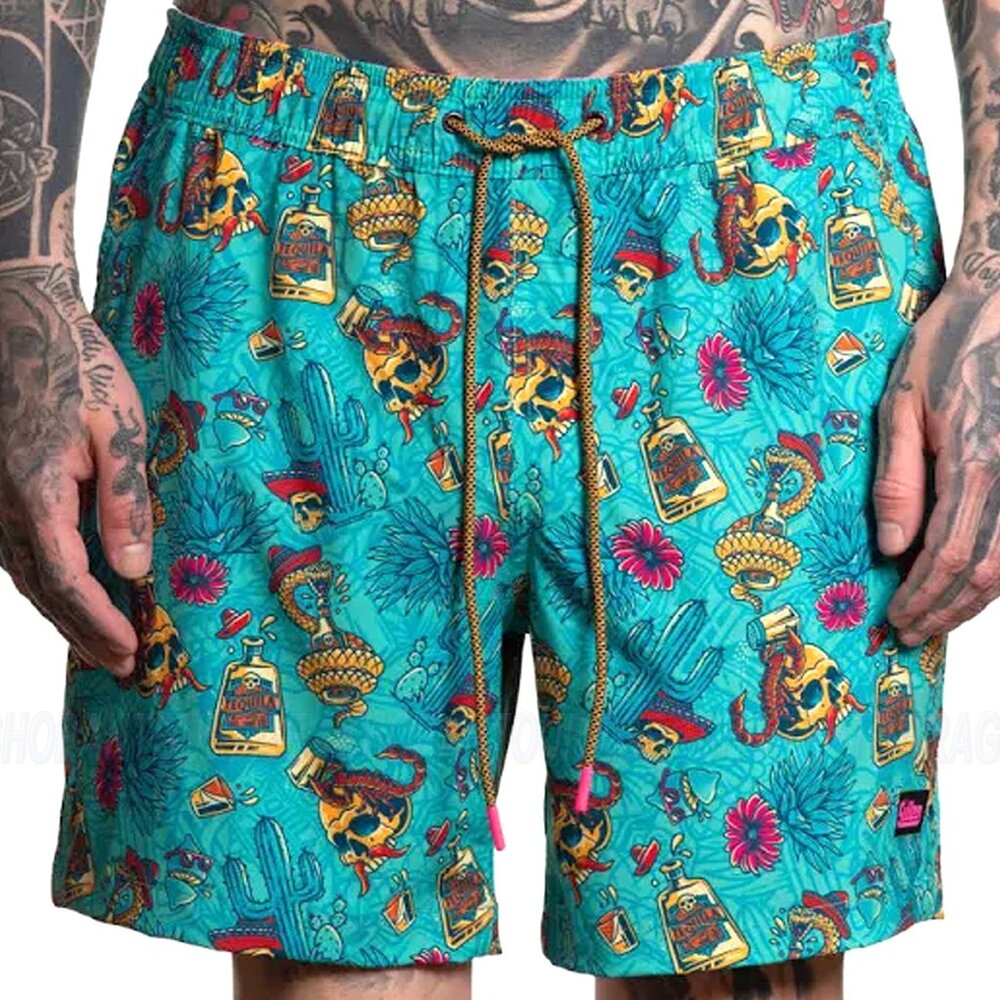 Sullen Art Collective Tequila Pardy E-Waist SCM6261 Graphic Board Shorts for Men